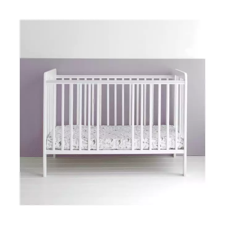 Patut din lemn pentru bebe, inaltime saltea reglabila, Star Baby Alb 120x60 cm