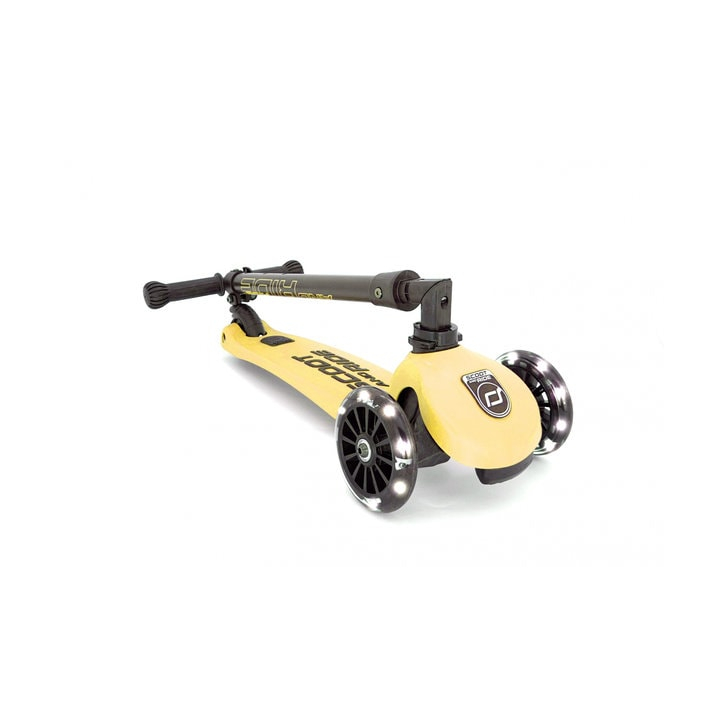 Trotineta copii pliabila, reglabila, roti luminoase, Highwaykick 3 Led Lemon, 3-6 ani, pana la 50 kg, Scoot Ride