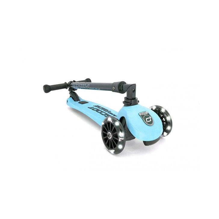 Trotineta copii pliabila, reglabila, roti luminoase, Highwaykick 3 Led Blueberry, 3-6 ani, pana la 50 kg, Scoot Ride