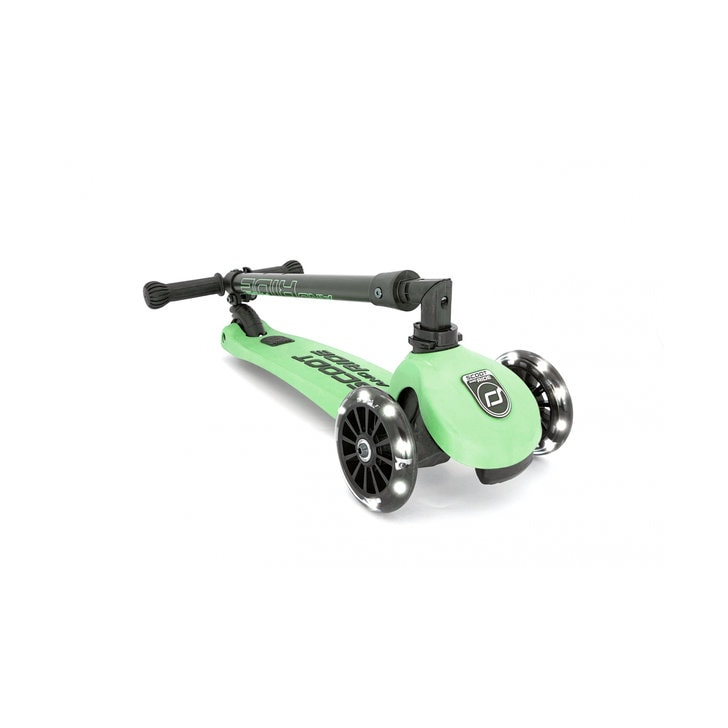 Trotineta copii pliabila, reglabila, roti luminoase, Highwaykick 3 Led Kiwi, 3-6 ani, pana la 50 kg, Scoot Ride