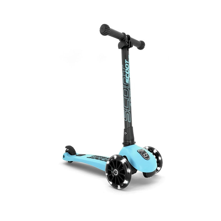 Trotineta copii pliabila, reglabila, roti luminoase, Highwaykick 3 Led Blueberry, 3-6 ani, pana la 50 kg, Scoot Ride