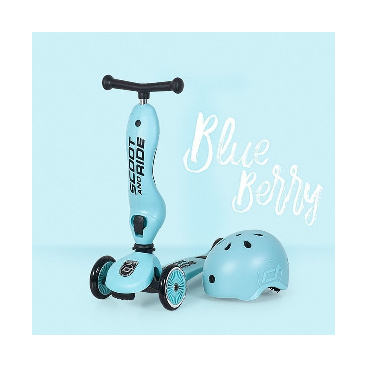 Trotineta copii cu sezut, transformabila 2in1, HighwayKick 1 Blueberry, 1-5 ani, pana la 50 kg, Scoot  Ride