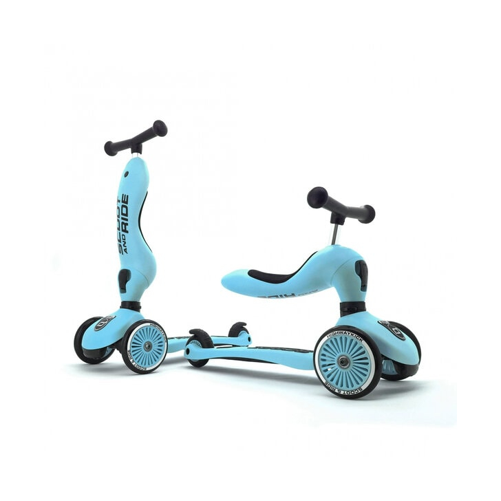 Trotineta copii cu sezut, transformabila 2in1, HighwayKick 1 Blueberry, 1-5 ani, pana la 50 kg, Scoot Ride