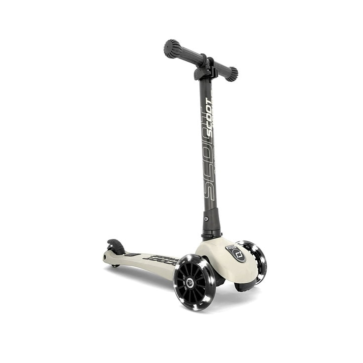 Trotineta copii pliabila, reglabila, roti luminoase, Highwaykick 3 Led Ash, 3-6 ani, pana la 50 kg, Scoot Ride