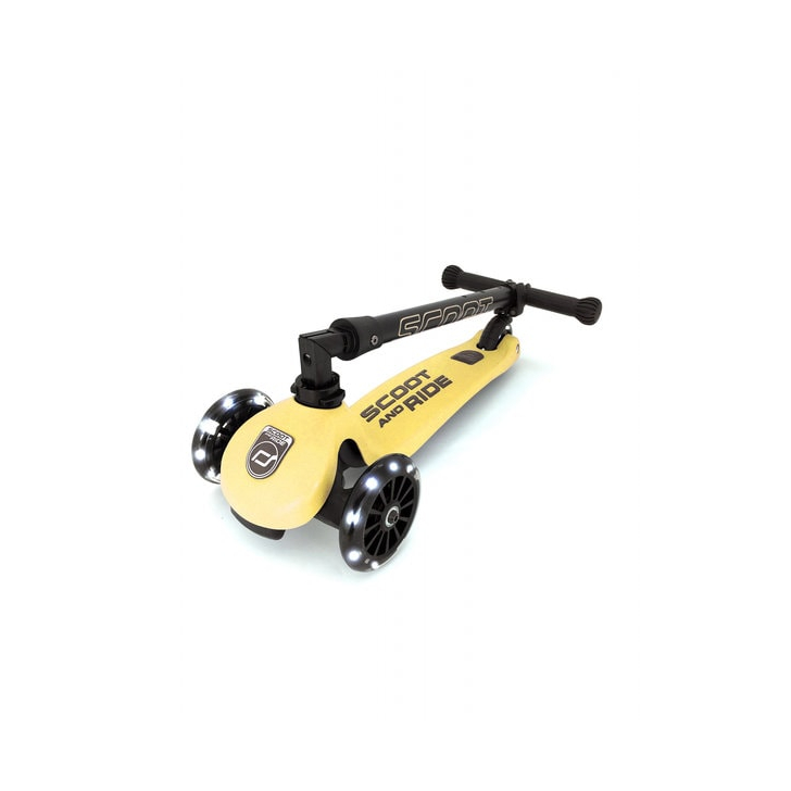Trotineta copii pliabila, reglabila, roti luminoase, Highwaykick 3 Led Lemon, 3-6 ani, pana la 50 kg, Scoot Ride