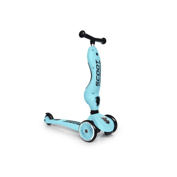 Trotineta copii cu sezut, transformabila 2in1, HighwayKick 1 Blueberry, 1-5 ani, pana la 50 kg, Scoot Ride