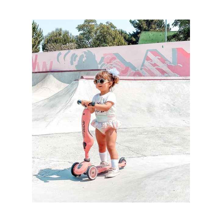 Trotineta copii cu sezut, transformabila 2in1, HighwayKick 1 Peach, 1-5 ani, pana la 50 kg, Scoot Ride