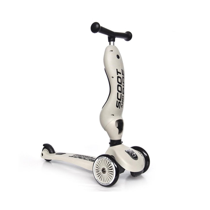 Trotineta copii cu sezut, transformabila 2in1, HighwayKick 1 Ash, 1-5 ani, pana la 50 kg, Scoot  Ride