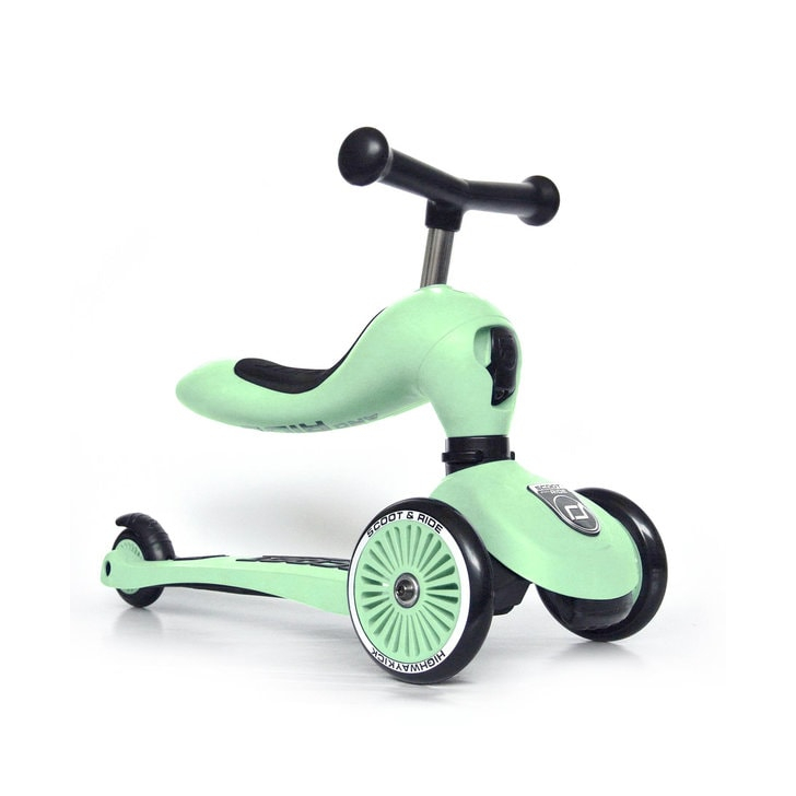 Trotineta copii cu sezut, transformabila 2in1, HighwayKick 1 Kiwi, 1-5 ani, pana la 50 kg, Scoot  Ride