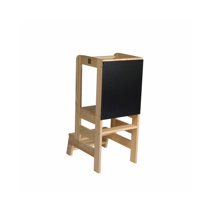 Inaltator Learning Tower Ajustabil cu tabla de scris, Ajutor de bucatarie MeowBaby , lemn natur