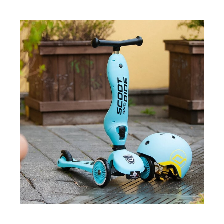 Trotineta copii cu sezut, transformabila 2in1, HighwayKick 1 Blueberry, 1-5 ani, pana la 50 kg, Scoot Ride