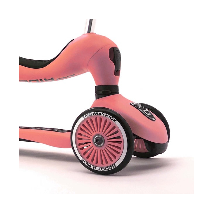 Trotineta copii cu sezut, transformabila 2in1, HighwayKick 1 Peach, 1-5 ani, pana la 50 kg, Scoot Ride