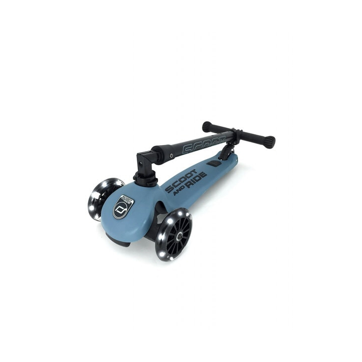 Trotineta copii pliabila, reglabila, roti luminoase, Highwaykick 3 Led Steel, 3-6 ani, pana la 50 kg, Scoot Ride