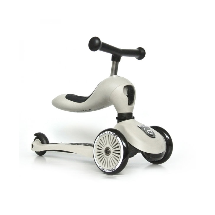 Trotineta copii cu sezut, transformabila 2in1, HighwayKick 1 Ash, 1-5 ani, pana la 50 kg, Scoot Ride