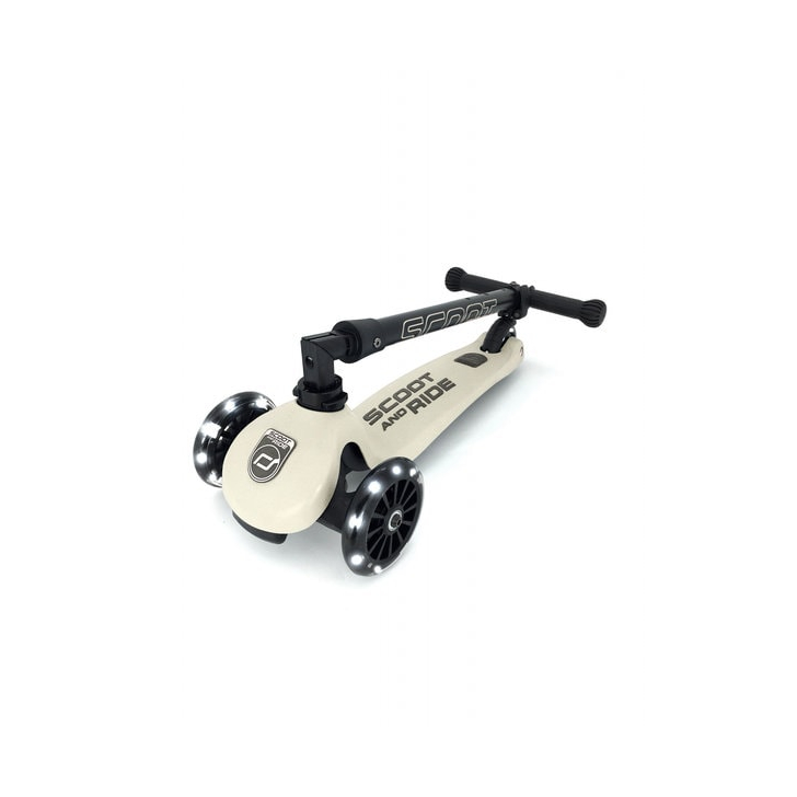 Trotineta copii pliabila, reglabila, roti luminoase, Highwaykick 3 Led Ash, 3-6 ani, pana la 50 kg, Scoot Ride