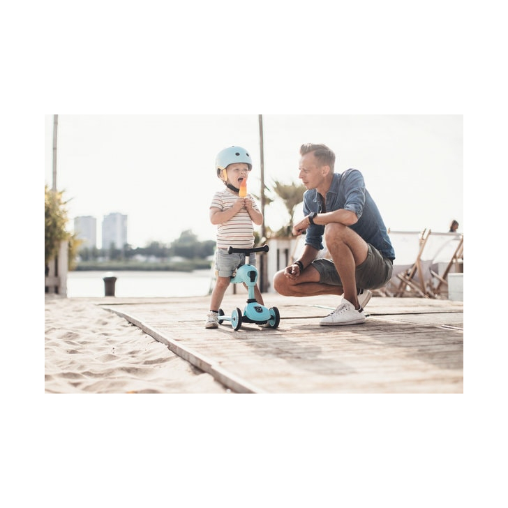 Trotineta copii cu sezut, transformabila 2in1, HighwayKick 1 Blueberry, 1-5 ani, pana la 50 kg, Scoot Ride