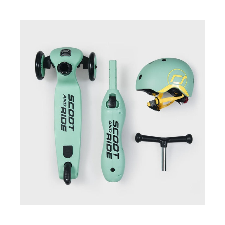 Trotineta copii cu sezut, transformabila 2in1, HighwayKick 1 Kiwi, 1-5 ani, pana la 50 kg, Scoot Ride