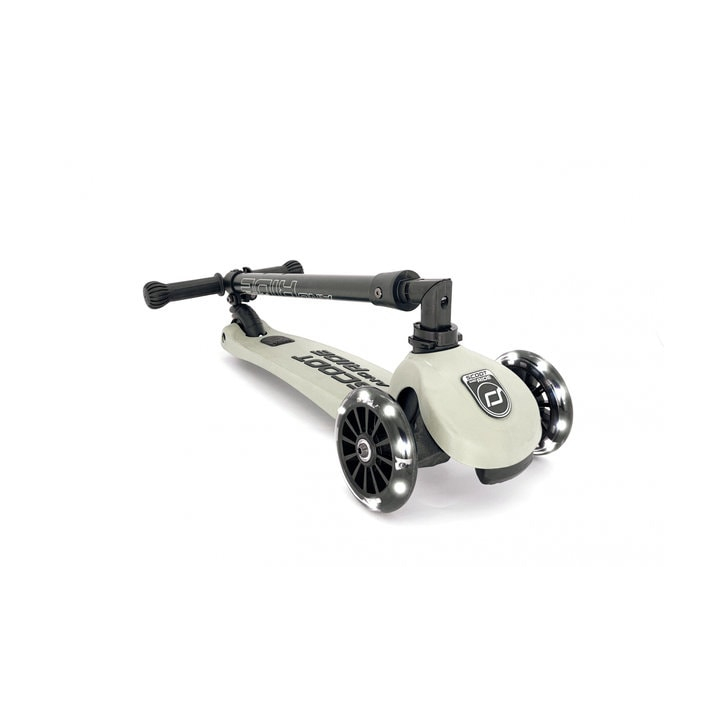 Trotineta copii pliabila, reglabila, roti luminoase, Highwaykick 3 Led Ash, 3-6 ani, pana la 50 kg, Scoot Ride