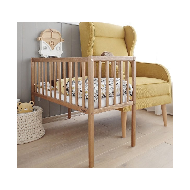 Patut mic, co-sleeping din lemn, Classic Vintage cu Saltea Cocos Spuma Cocos 90 x 40 x 7 cm