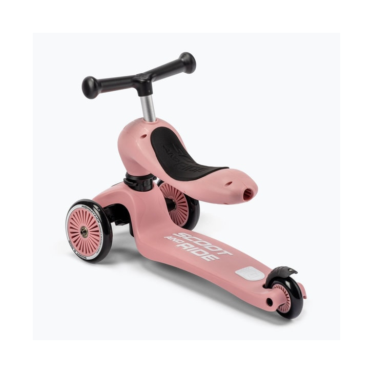 Trotineta copii cu sezut, transformabila 2in1, HighwayKick 1 Rose, 1-5 ani, pana la 50 kg, Scoot Ride