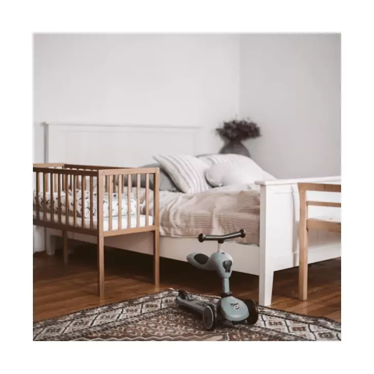 Patut mic, co-sleeping din lemn, Classic Vintage cu Saltea Cocos Spuma Cocos 90 x 40 x 7 cm