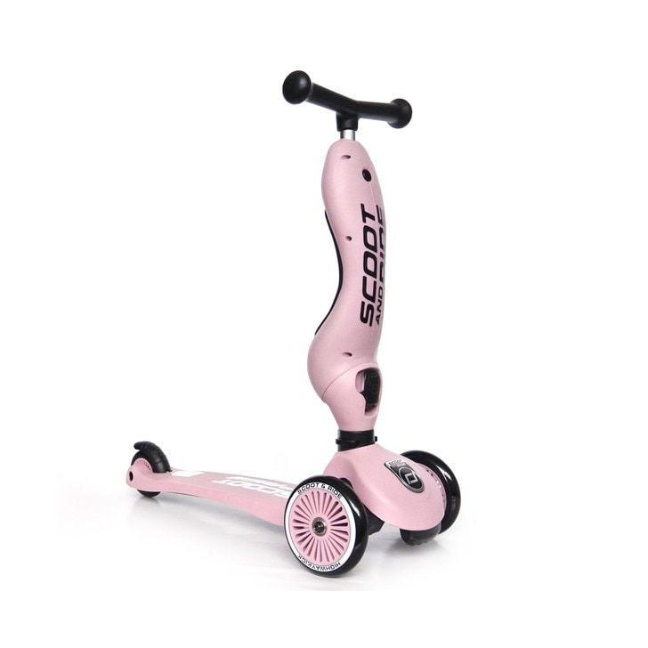 Trotineta copii cu sezut, transformabila 2in1, HighwayKick 1 Rose, 1-5 ani, pana la 50 kg, Scoot Ride