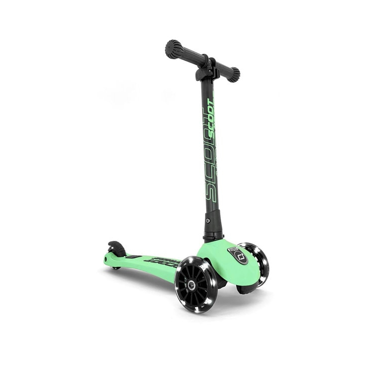 Trotineta copii pliabila, reglabila, roti luminoase, Highwaykick 3 Led Kiwi, 3-6 ani, pana la 50 kg, Scoot Ride