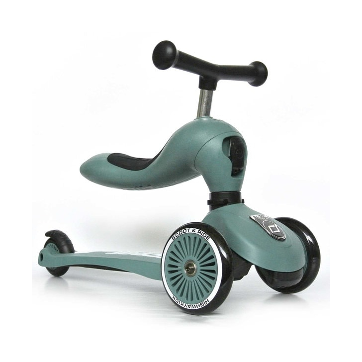 Trotineta copii cu sezut, transformabila 2in1, HighwayKick 1 Forest, 1-5 ani, pana la 50 kg, Scoot  Ride