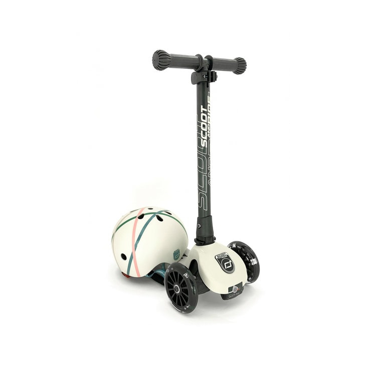 Trotineta copii pliabila, reglabila, roti luminoase, Highwaykick 3 Led Ash, 3-6 ani, pana la 50 kg, Scoot Ride