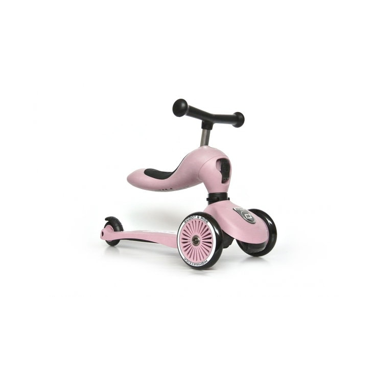 Trotineta copii cu sezut, transformabila 2in1, HighwayKick 1 Rose, 1-5 ani, pana la 50 kg, Scoot  Ride