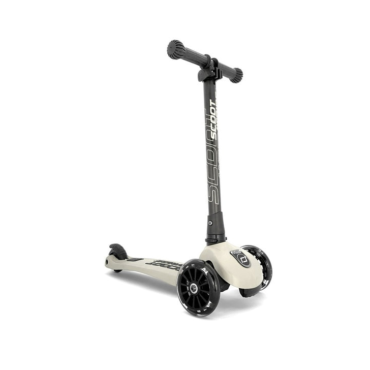 Trotineta copii pliabila, reglabila, roti luminoase, Highwaykick 3 Led Ash, 3-6 ani, pana la 50 kg, Scoot Ride