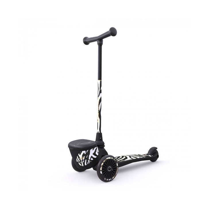 Trotineta copii pliabila, suport jucarie, Highwaykick 2 Lifestyle Zebra, 2 ani +, pana la 50 kg, Scoot Ride