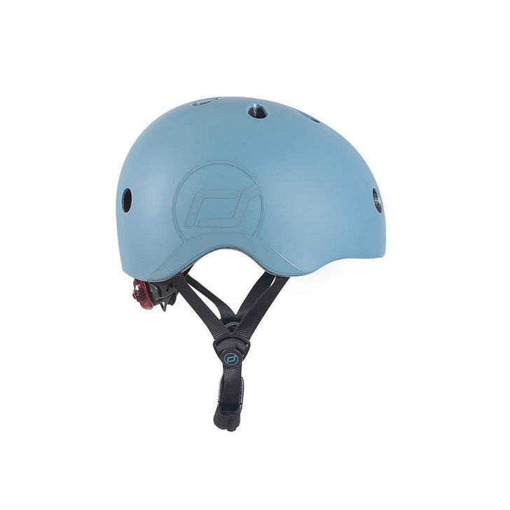 Casca de protectie pentru copii, sistem de reglare magnetic cu led, S-M, 51-55 cm, 3 ani+, Steel, Scoot Ride