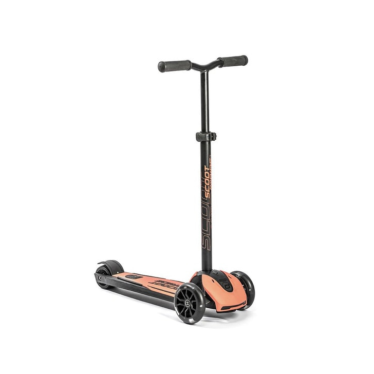 Trotineta copii pliabila, reglabila, roti luminoase, Highwaykick 5 Led Peach, 5 ani +, pana la 80 kg, Scoot Ride