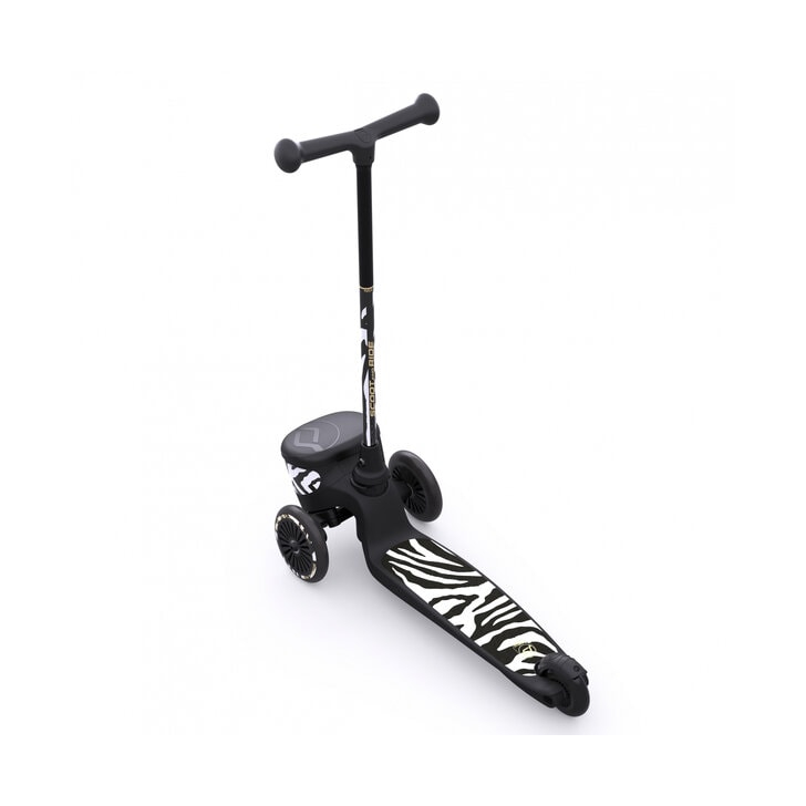 Trotineta copii pliabila, suport jucarie, Highwaykick 2 Lifestyle Zebra, 2 ani +, pana la 50 kg, Scoot Ride