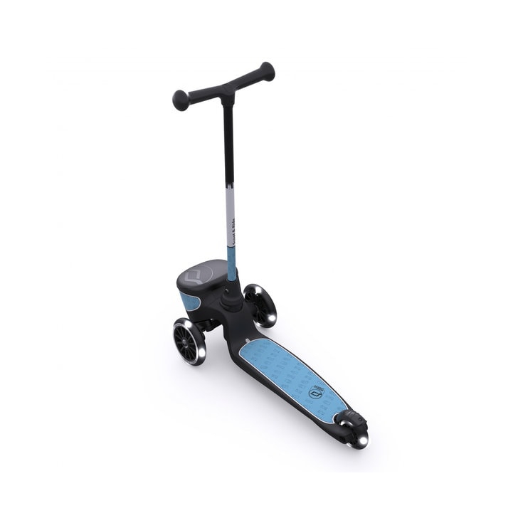 Trotineta copii pliabila cu roti luminoase, suport jucarie, Highwaykick 2 Lifestyle Steel Reflectorizant, 2 ani +, pana la 50 kg, Scoot Ride