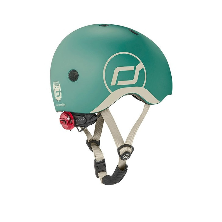 Casca de protectie pentru copii, sistem de reglare magnetic cu led, XXS-S, 45-51 cm, 1 an+, Forest, Scoot Ride