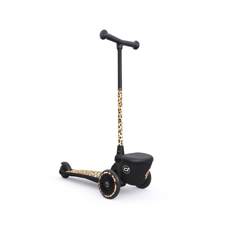 Trotineta copii pliabila, suport jucarie, Highwaykick 2 Lifestyle Leopard, 2 ani +, pana la 50 kg, Scoot Ride