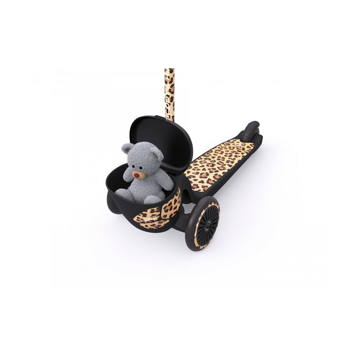 Trotineta copii pliabila, suport jucarie, Highwaykick 2 Lifestyle Leopard, 2 ani +, pana la 50 kg, Scoot Ride
