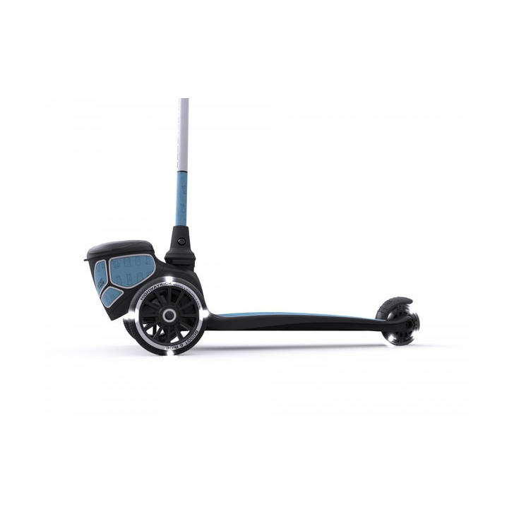 Trotineta copii pliabila cu roti luminoase, suport jucarie, Highwaykick 2 Lifestyle Steel Reflectorizant, 2 ani +, pana la 50 kg, Scoot Ride