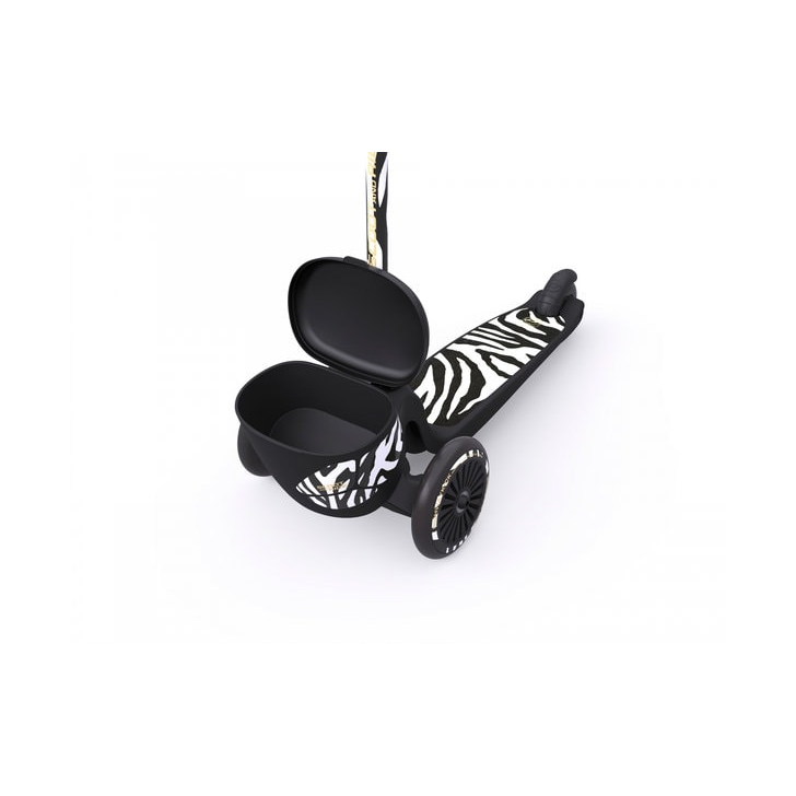 Trotineta copii pliabila, suport jucarie, Highwaykick 2 Lifestyle Zebra, 2 ani +, pana la 50 kg, Scoot Ride