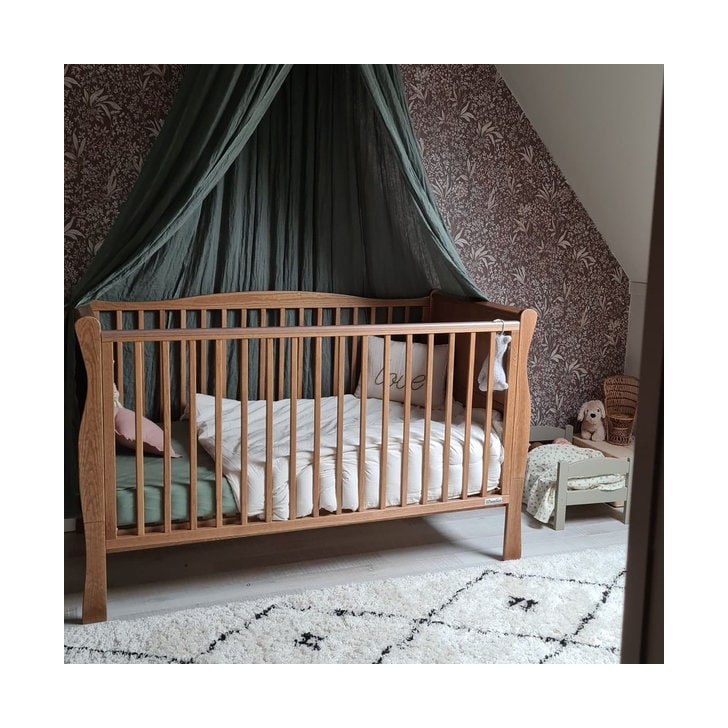 Patut din lemn masiv, transformabil pentru bebe si junior, Noble Vintage, 140 x 70 cm
