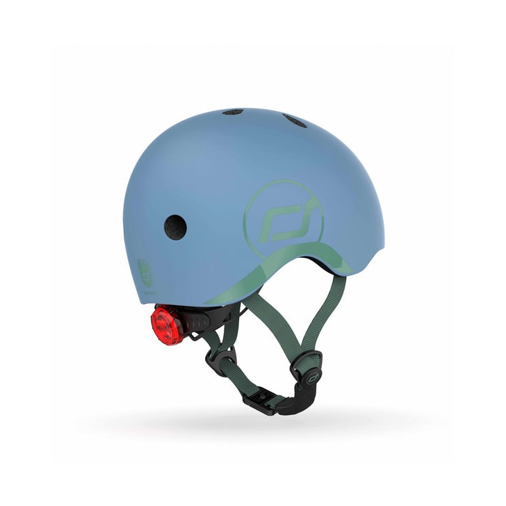 Casca de protectie pentru copii, sistem de reglare magnetic cu led, XXS-S, 45-51 cm, 1 an+, Steel, Scoot Ride