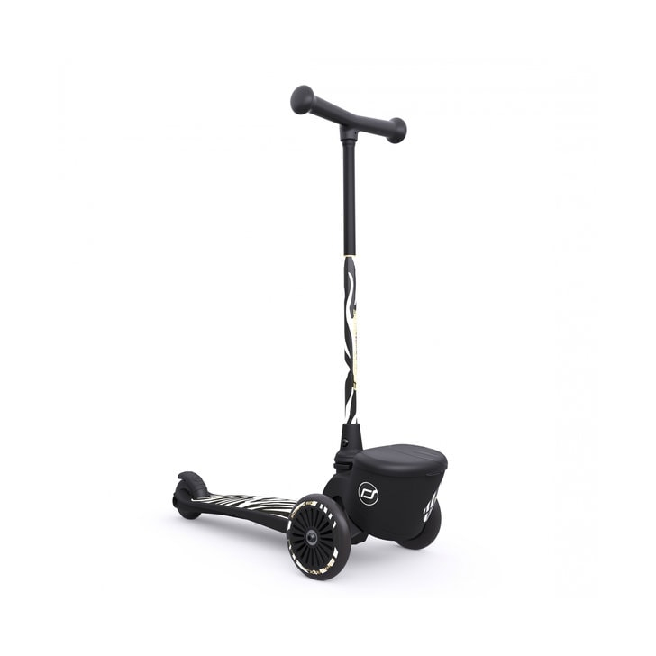 Trotineta copii pliabila, suport jucarie, Highwaykick 2 Lifestyle Zebra, 2 ani +, pana la 50 kg, Scoot Ride