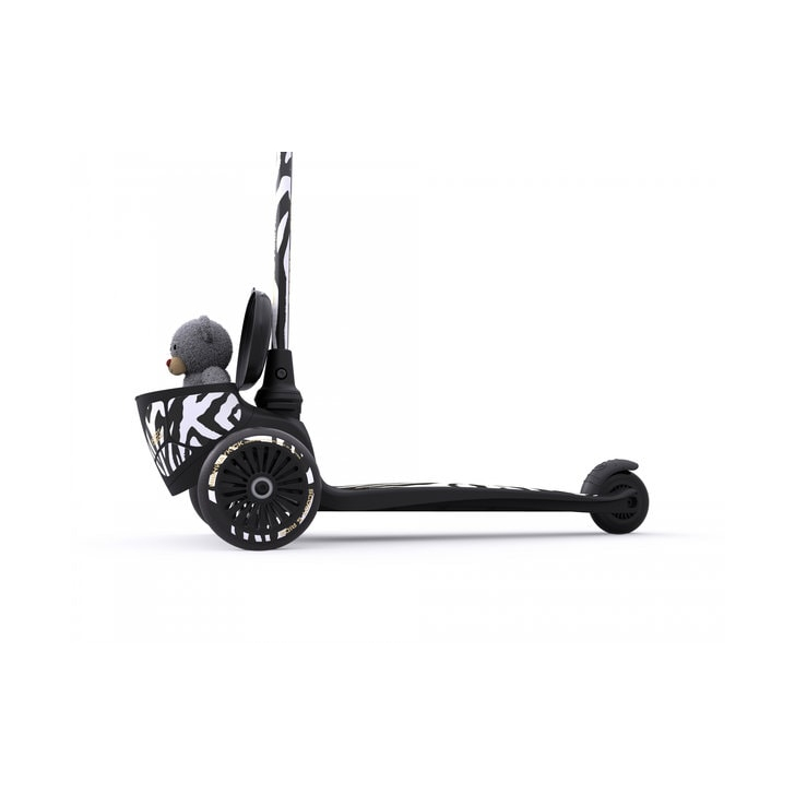 Trotineta copii pliabila, suport jucarie, Highwaykick 2 Lifestyle Zebra, 2 ani +, pana la 50 kg, Scoot Ride