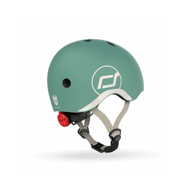 Casca de protectie pentru copii, sistem de reglare magnetic cu led, XXS-S, 45-51 cm, 1 an+, Forest, Scoot Ride