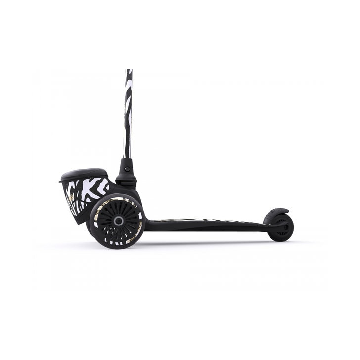 Trotineta copii pliabila, suport jucarie, Highwaykick 2 Lifestyle Zebra, 2 ani +, pana la 50 kg, Scoot Ride