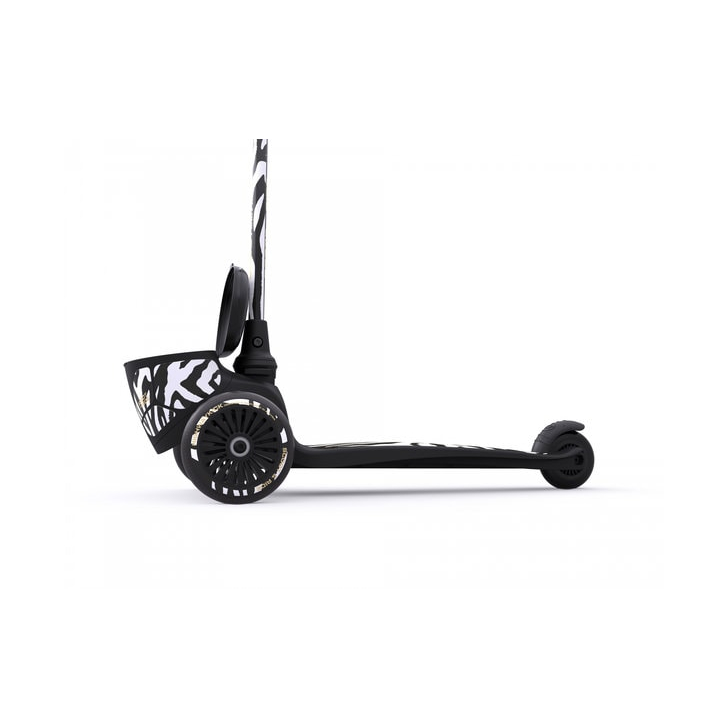 Trotineta copii pliabila, suport jucarie, Highwaykick 2 Lifestyle Zebra, 2 ani +, pana la 50 kg, Scoot Ride