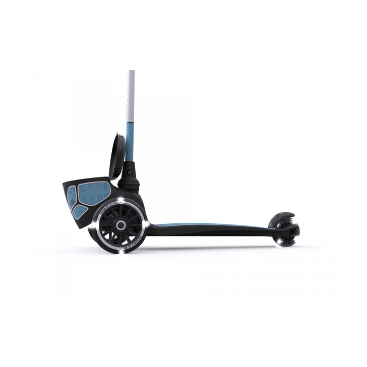 Trotineta copii pliabila cu roti luminoase, suport jucarie, Highwaykick 2 Lifestyle Steel Reflectorizant, 2 ani +, pana la 50 kg, Scoot Ride