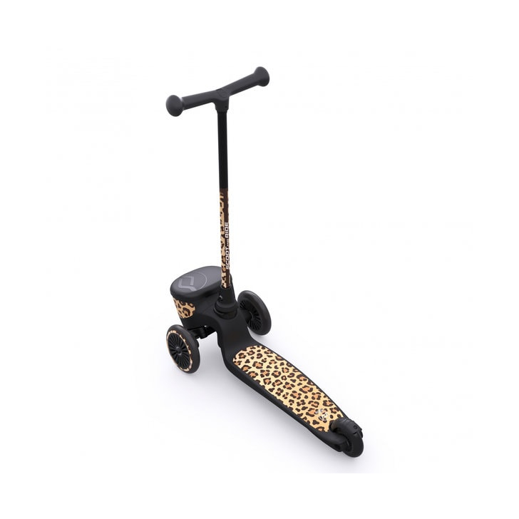 Trotineta copii pliabila, suport jucarie, Highwaykick 2 Lifestyle Leopard, 2 ani +, pana la 50 kg, Scoot Ride
